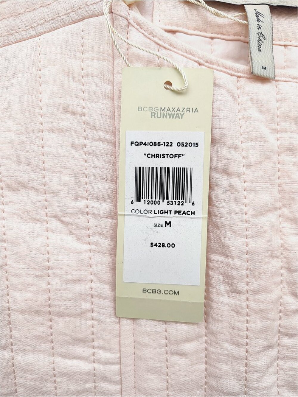 NWT Christoff Quilted Pink Runway Vest Top Cotton Designer M $428 BCBGMAXAZRIA - Picture 10 of 16